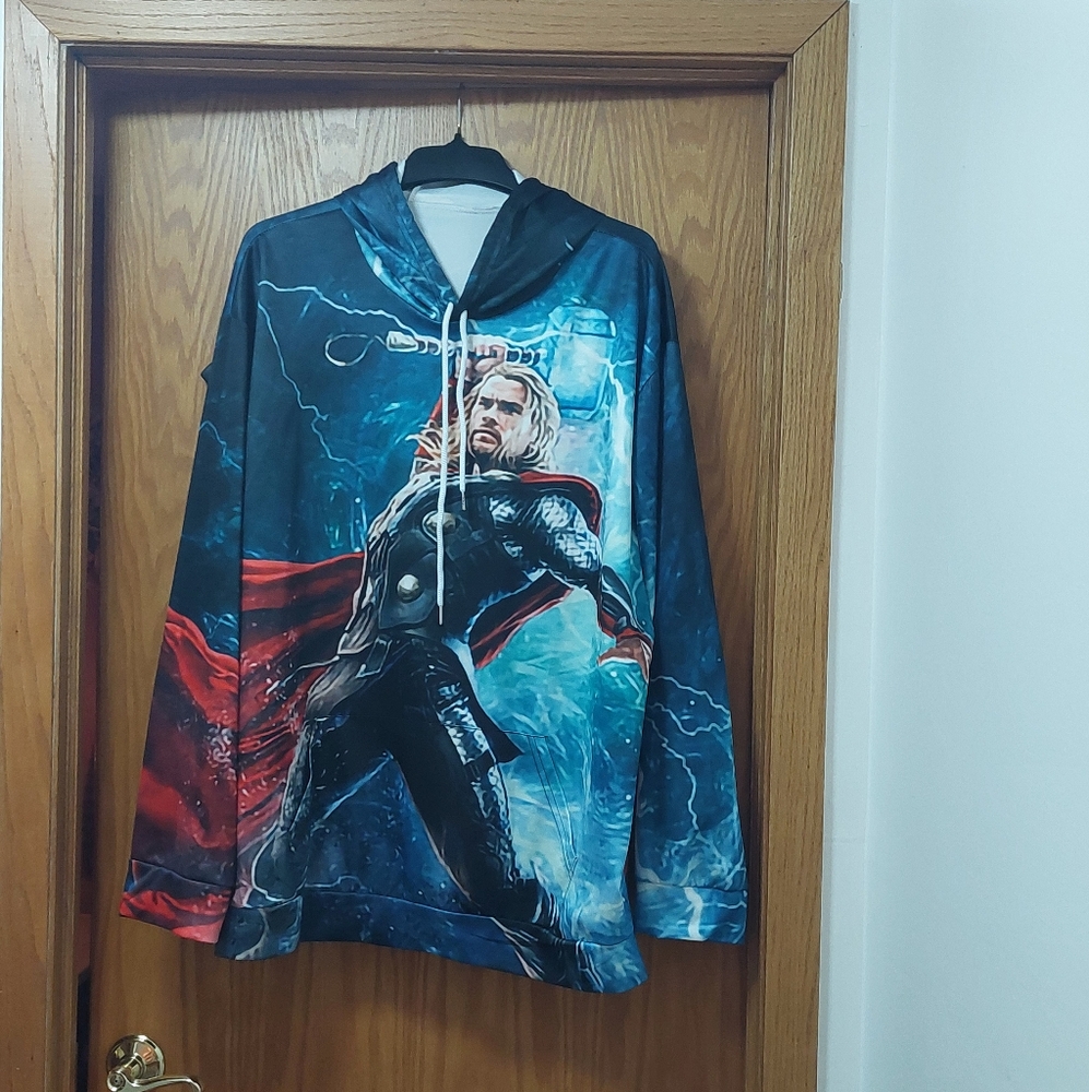 Men's Blue Graphic Lightweight Hoody